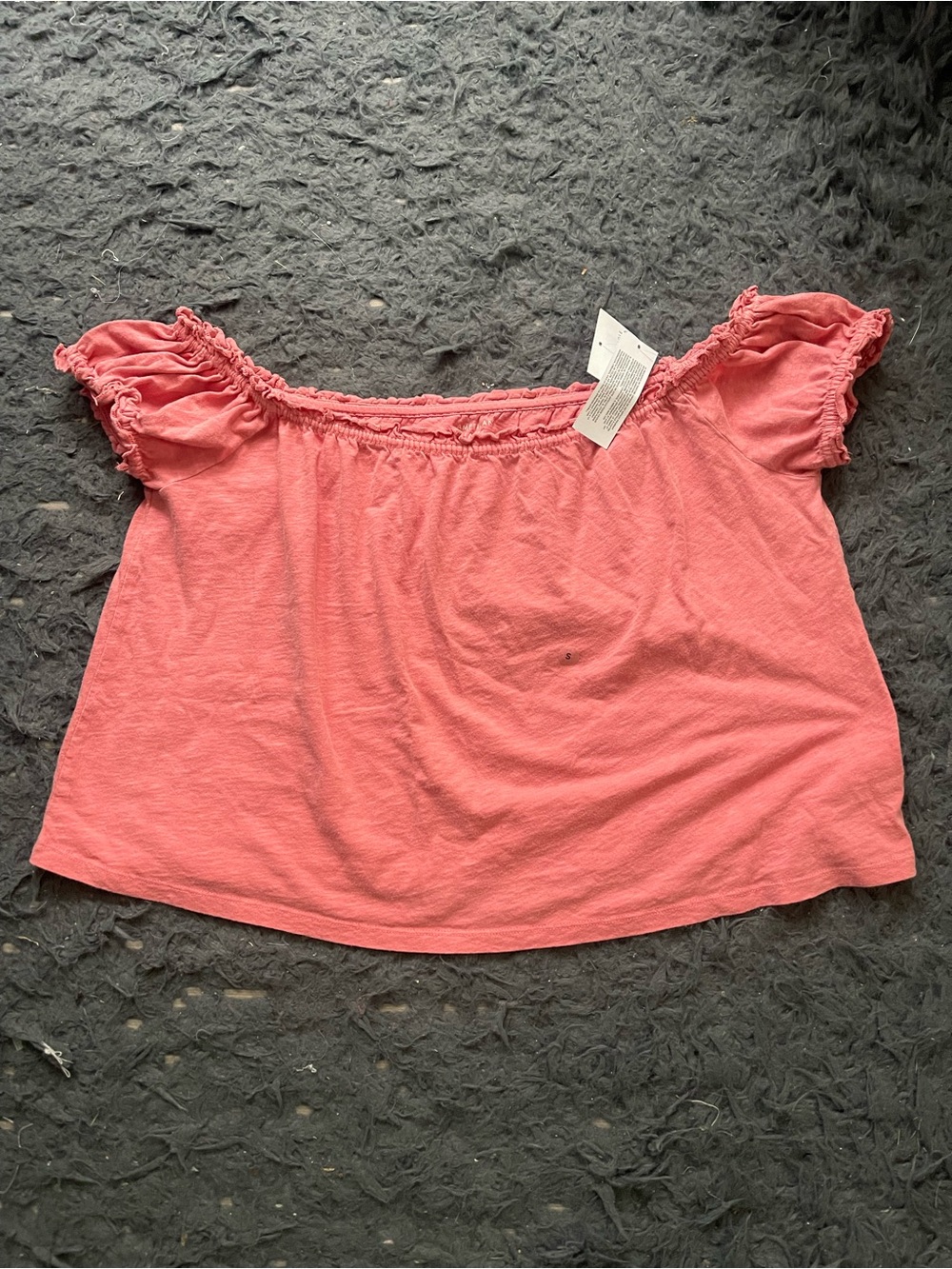 NWT Women’s American Eagle Coral Off-Shoulder Ruffle Sleeve Top size small